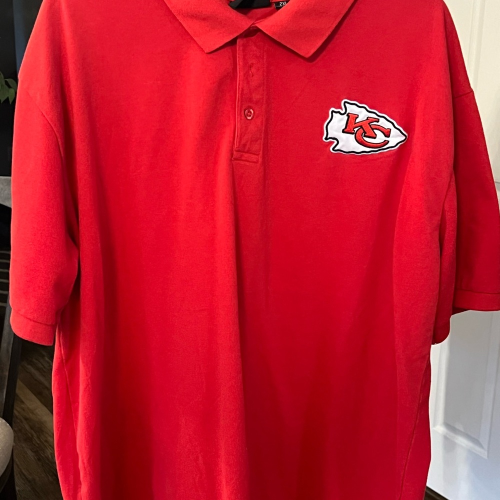 NFL Chiefs Team Apparel Red Polo Shirt 2XL Men’s